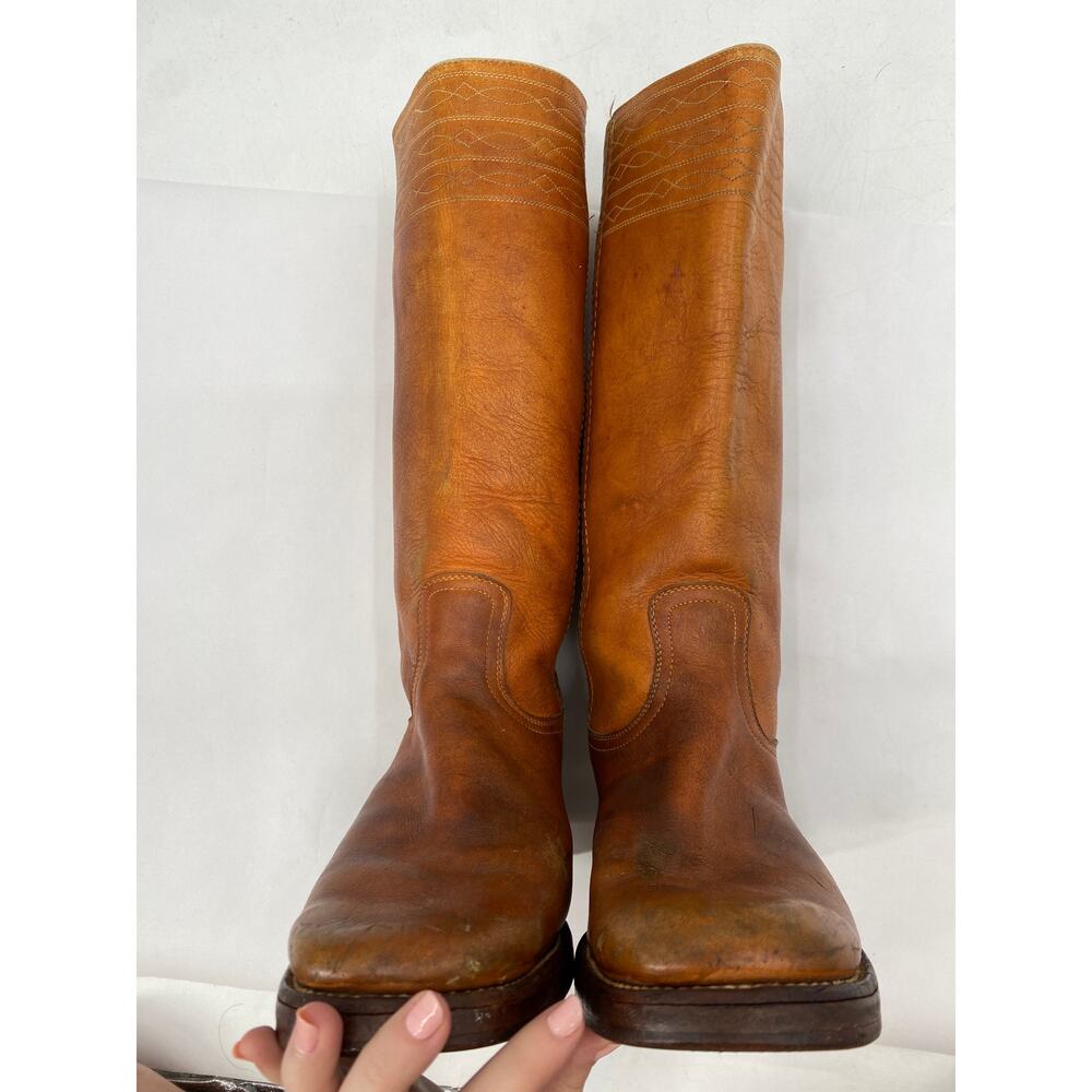 Frye cognac brown vintage leather campus boots - Picture 4 of 8